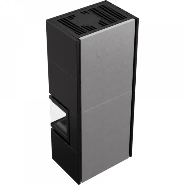 Kratki SIMPLE 8 BS pravé presklenie s obstavbou - designový krb SIMPLE/BOX/P/S/BLACK