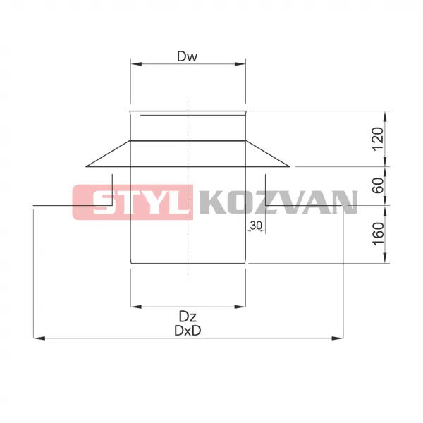 Prodmax | Krycia doska s odvetraním ø150 mm nerez NJ29/150
