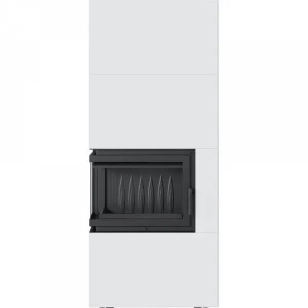 Kratki SIMPLE 8 BS biele, ľavé presklenie s obstavbou - designový krb SIMPLE/BOX/L/S/BIANCO