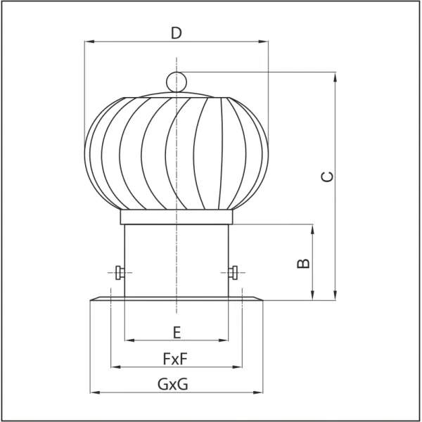 Prodmax | Ventilačná hlavica s podstavou ø200 mm hliník HH02/200