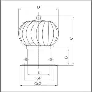 Prodmax | Ventilačná hlavica s podstavou ø200 mm hliník HH02/200