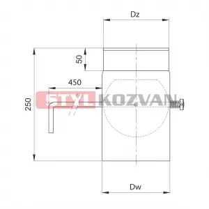 Prodmax Dymovody | Klapka s dlhým tiahlom ø180 mm čierna OJ18/180