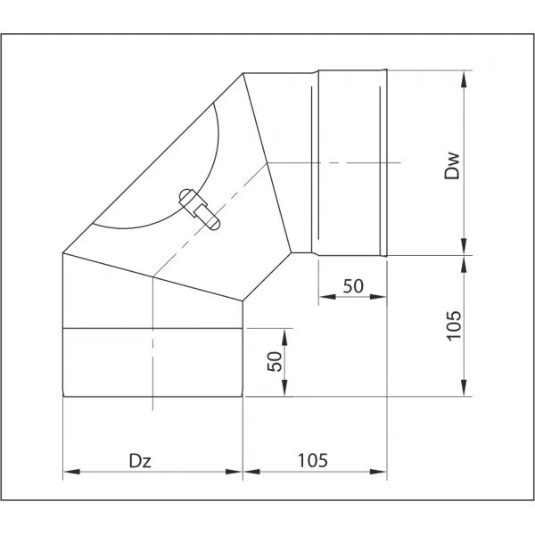Prodmax | Koleno ø80/90° pevné s revíznym otvorom, nerez NJ23/80