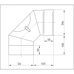 Prodmax | Koleno ø80/90° pevné s revíznym otvorom, nerez NJ23/80