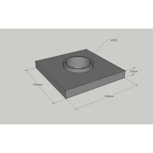 CJ Blok | Betónová komínová doska ø200 - 560x560x50 KD 56 200