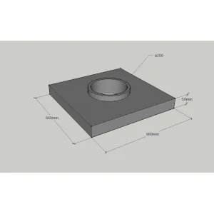CJ Blok | Betónová komínová doska ø200 - 660x660x50 KD 66 200