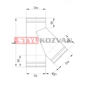 Prodmax | Sopúch ø200 / 45° nerez NJ05/200