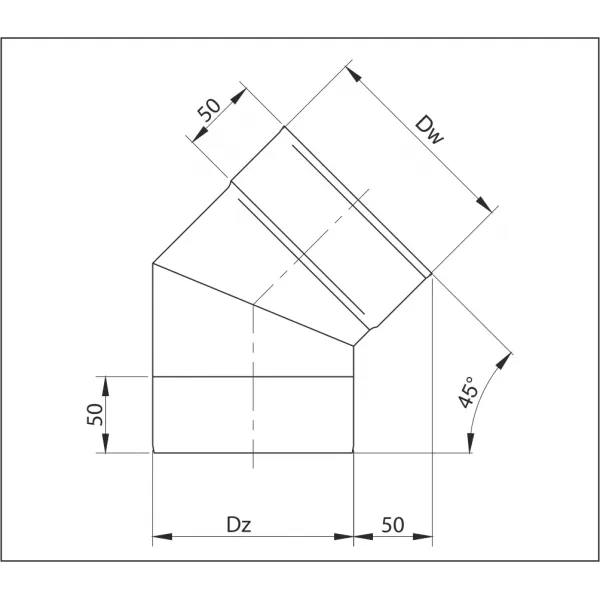 Prodmax | Koleno ø200/45° pevné, nerez NJ22/200