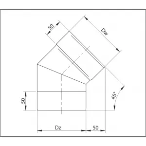 Prodmax | Koleno ø200/45° pevné, nerez NJ22/200