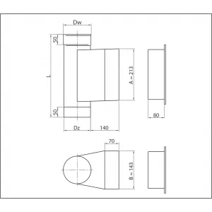 Prodmax | Dvierkový diel ø200 mm nerez s dvierkami 140x210 NJ08/200