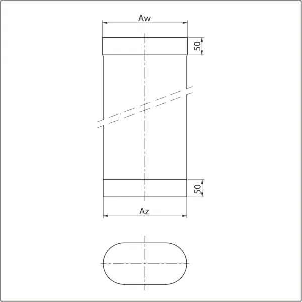 Prodmax | Rúra ovál 120/220 mm nerez - 1000 mm NO01/120/220