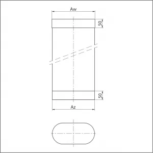 Prodmax | Rúra ovál 120/220 mm nerez - 1000 mm NO01/120/220