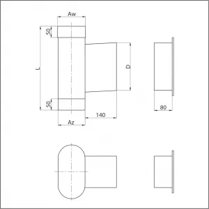 Prodmax | Dvierkový diel ovál 120/200 mm s dvierkami 140x210 NO06/120/200