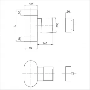 Prodmax | Dvierkový diel ovál 120/200 mm okrúhly s dvierkami NO07/120/200