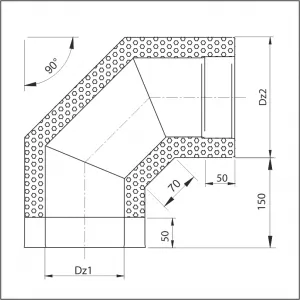 Prodmax | Koleno ø150/ø220 mm nerez - 90° NT24/150/220