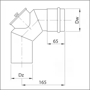 Koleno ø80 mm oceľ - 90° s revizným otvorom OPJ07/80
