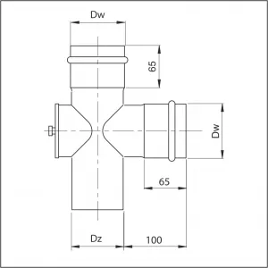 Sopúch ø80 mm oceľ - 90° s revíznym otvorom OPJ09/80