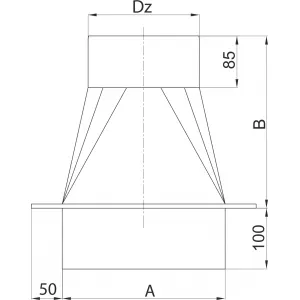 Prodmax | Prechod s redukciou obdlžník ø200 mm nerez NH05/200