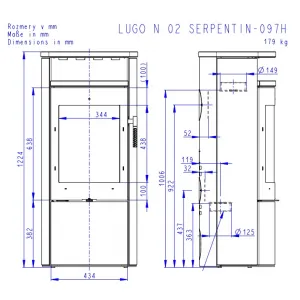 ROMOTOP LUGO N 02 kameň - krbové kachle
