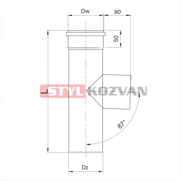 Prodmax | Sopúch 87° ø80 mm nerez kondenz NK04/80