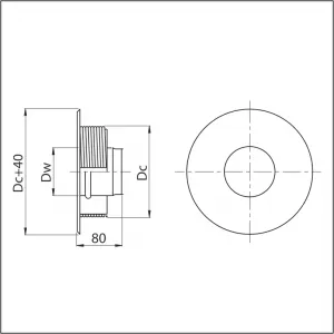Komínový prechod ø80 mm oceľ - DC 200 OPJ17/80