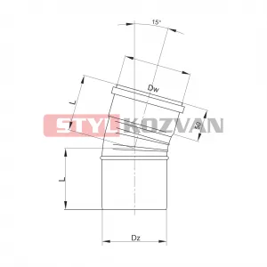 Prodmax | Koleno 15° ø100 mm nerez kondenz NK07/100
