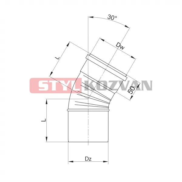 Prodmax | Koleno 30° ø80 mm nerez kondenz NK08/80