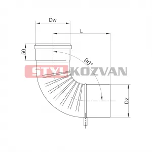Prodmax | Koleno 90° s odvodom kondenzu ø100 mm nerez kondenz NK10/100