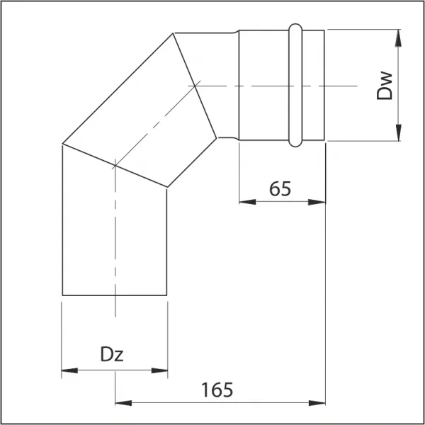 Koleno ø80 mm oceľ - 90° OPJ05/80