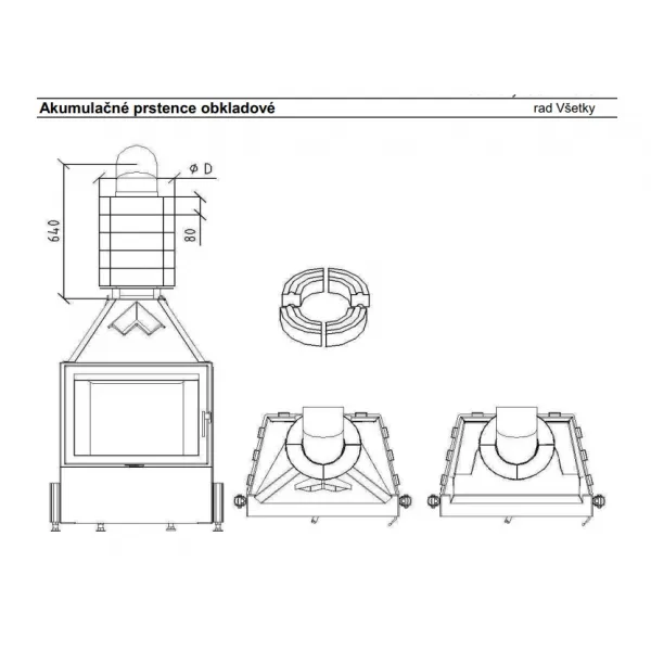 Kobok | Akumulačný prstenec obkladový APOS-190 - šamot - 1 rad