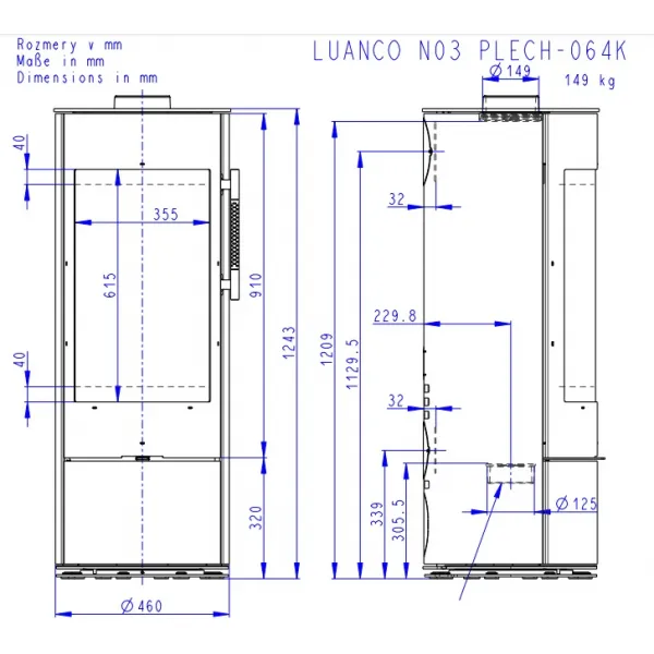 ROMOTOP LUANCO N 03 plech - krbové kachle