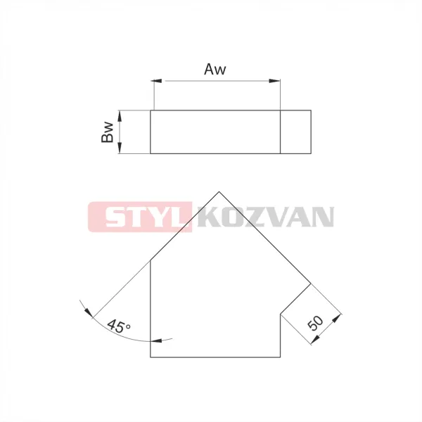 Prodmax | Koleno 45° kanál 200x90 PK03/200x90