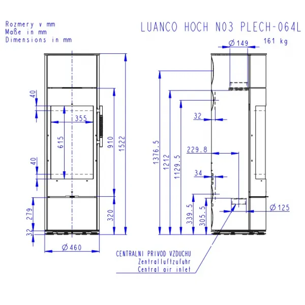 ROMOTOP LUANCO N 03 AKUM plech - akumulačné krbové kachle