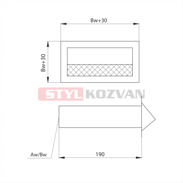 Prodmax | Vyústka na stenu biela kanál 150x50