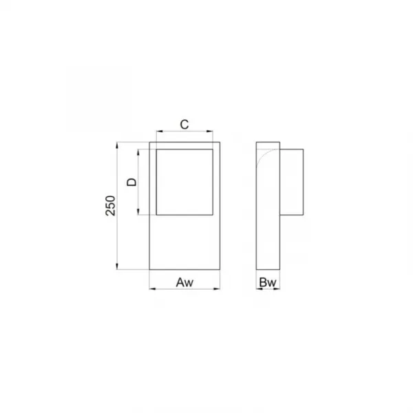 Prodmax | Prechod kanál / ø 125 90° kanál 200x90
