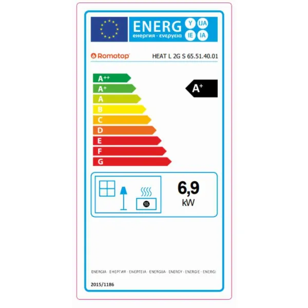 ROMOTOP HEAT L 2g S 65.51.40.21 - rohová krbová vložka s deleným sklom
