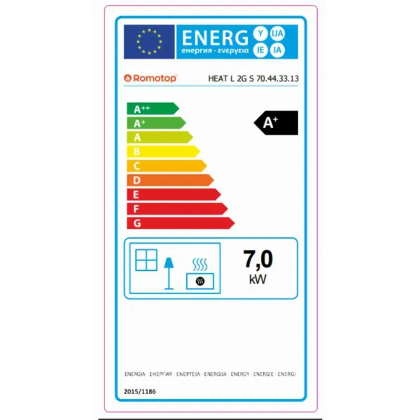 ROMOTOP HEAT L 2g S 70.44.33.23 - krbová vložka rohová s deleným sklom