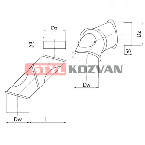 Prodmax Dymovody | Koleno UNI ø150 mm - dymovod hrúbka 2mm OJ09/150