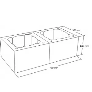 Komínová tvárnica 770x380x245 CJ Blok BK 29-1020x2
