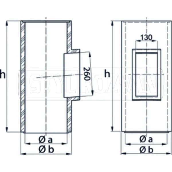 CJ Blok | Šamotová rúra s čistiacim otvorom priemer Φ140 mm P-D Refractories CZ KC 140