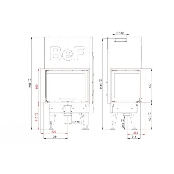 Bef Aquatic WH V 80 CL - BeF home Teplovodná kozubová vložka