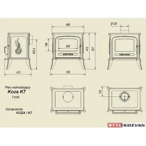 Kratki Koza K7 ASDP - liatinové kachle