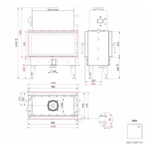 Bef Twin 10 N Aquatic II - BeF home Teplovodná kozubová vložka