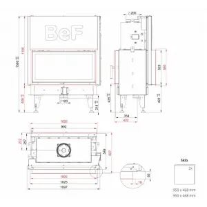 Bef Twin V 10 Aquatic II - BeF home Teplovodná kozubová vložka