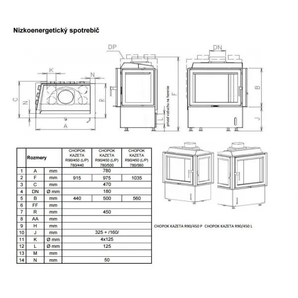 Kobok Kazeta R90/450 P 780/450 Krbová vložka