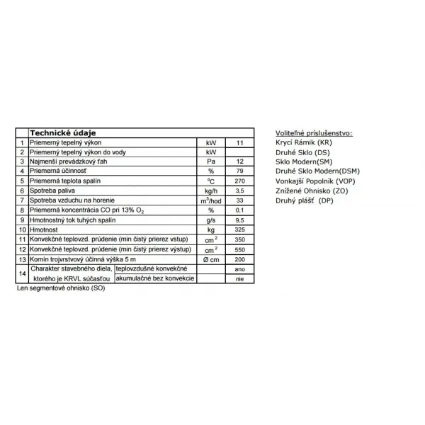 Kobok Bystrá L 60 VD 670/910 - krbová vložka s výsuvnými dvierkami