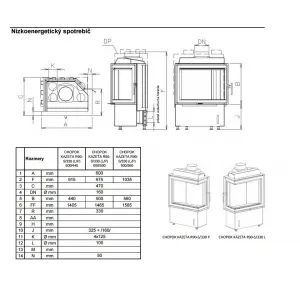 Kobok Kazeta R90 60 LD 600/450-S/330L - krbová vložka rohová