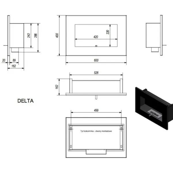 Kratki Delta Qube 400x600mm - biokrb