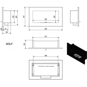 Kratki Golf čierny horizontal - biokrb