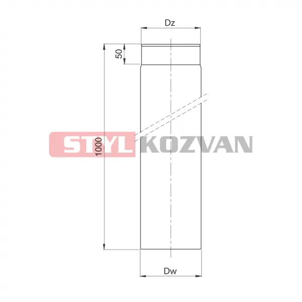 Prodmax Dymovody | Rúra rovná ø200 mm dymovod – 1000 mm | oceľ 2 mm OJ01/200